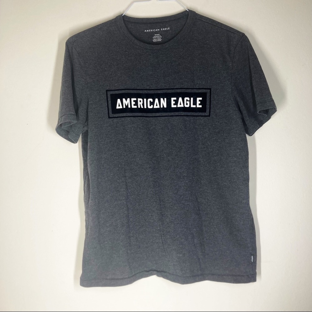 AMERICAN EAGLE signature logo Crew neck cut short shirt Size Medium EUC